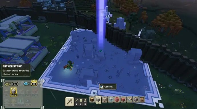 Como reunir pedras em Minecraft Legends 1