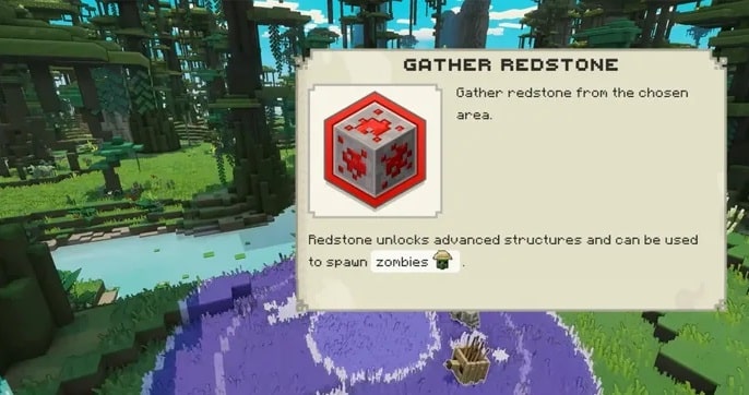 Onde encontrar Redstone em Minecraft Legends