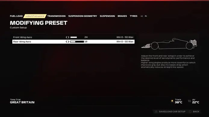 F1 23 Configuração Inglaterra